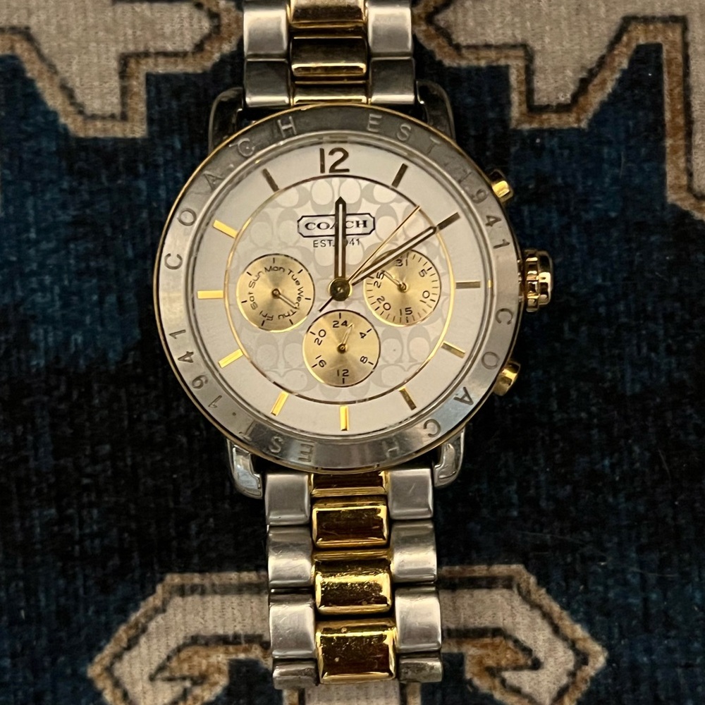 Coach Women's Legacy Sport Watch two tone boyfriend large face